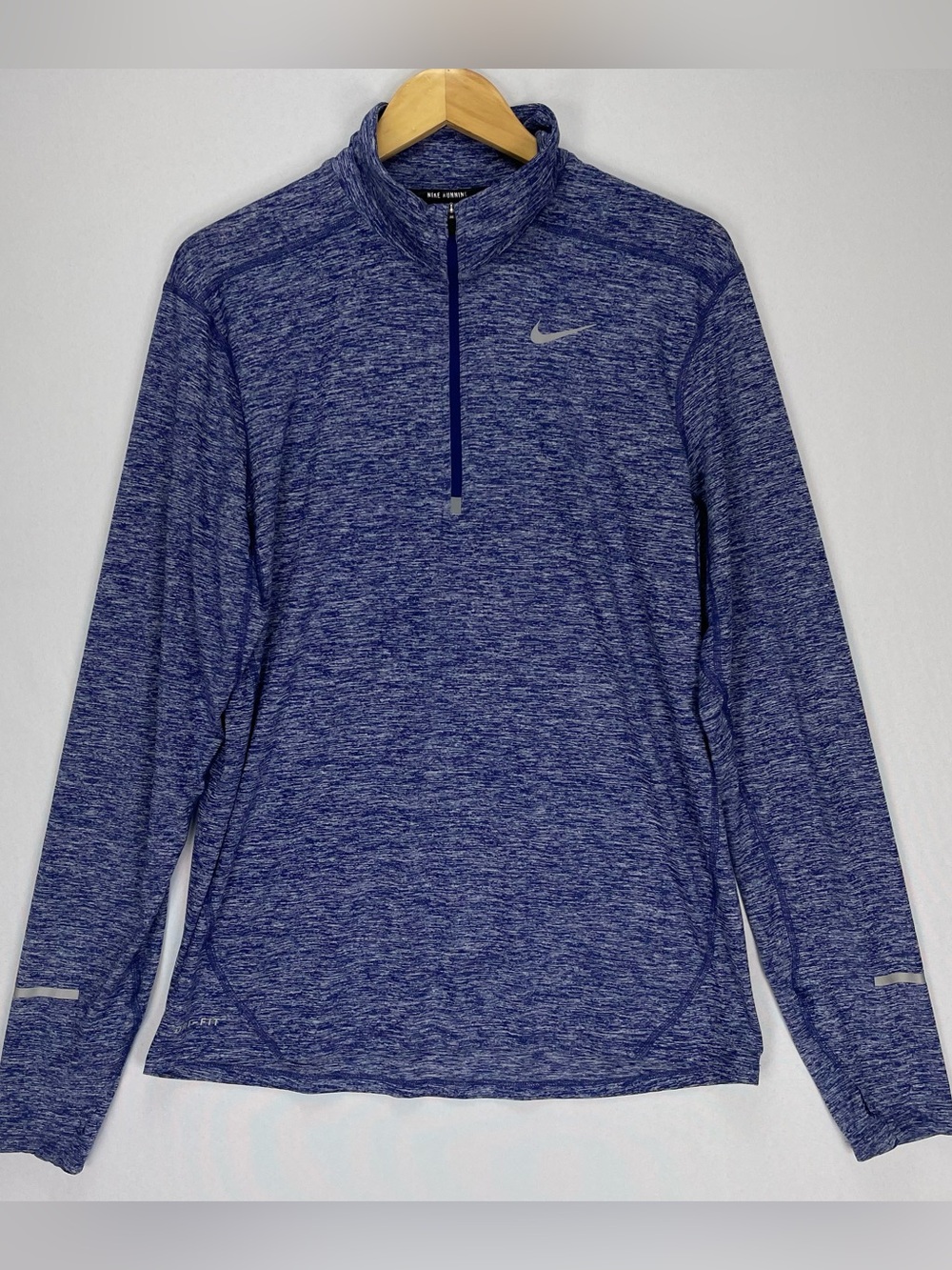 Nike Men’s Dri Fit Element Quarter Zip Running Pullover Heathered Blue Refective